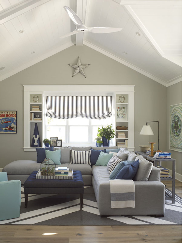 Coastal Living Room Design Photo by Burnham Design Wayfair